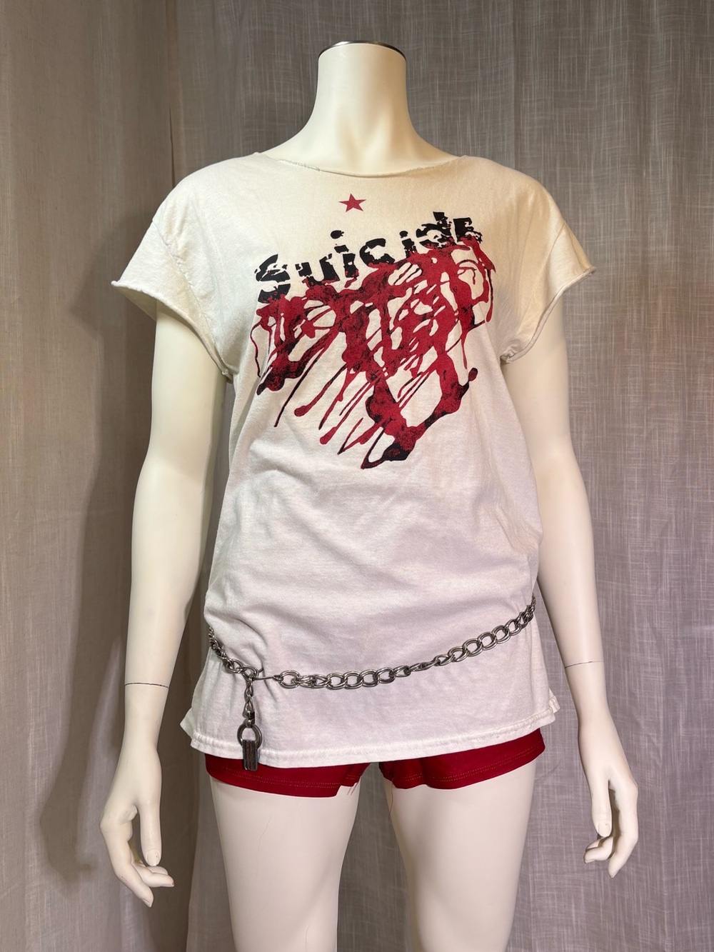 White Suicide Cut Off T Shirt